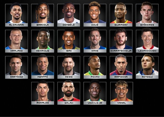 FIFA年度最佳前鋒候選人：姆巴佩、亞馬爾入圍，梅羅在列